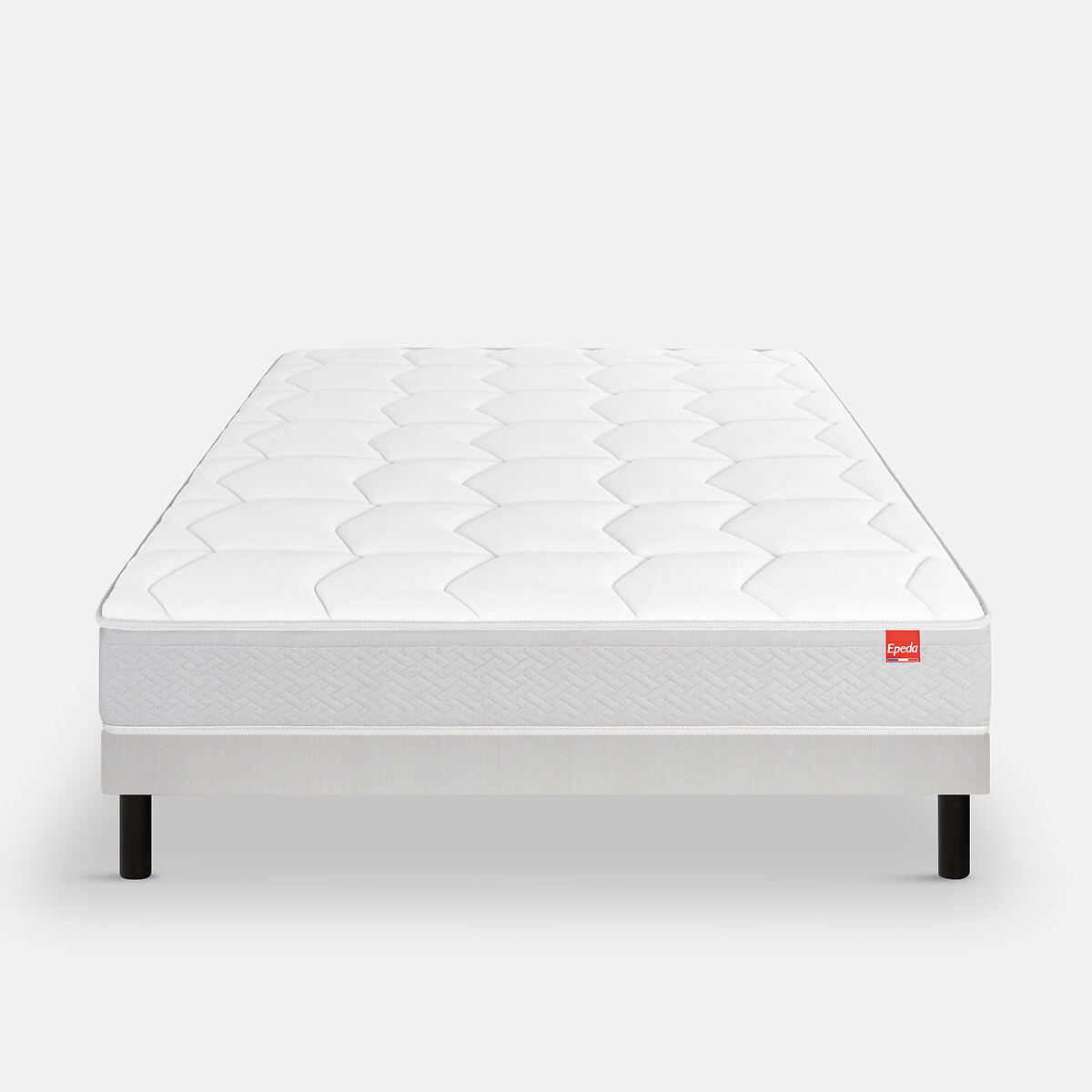 Matelas 580 ressorts ensachés ferme, Destination blanc/gris souris, EPEDA