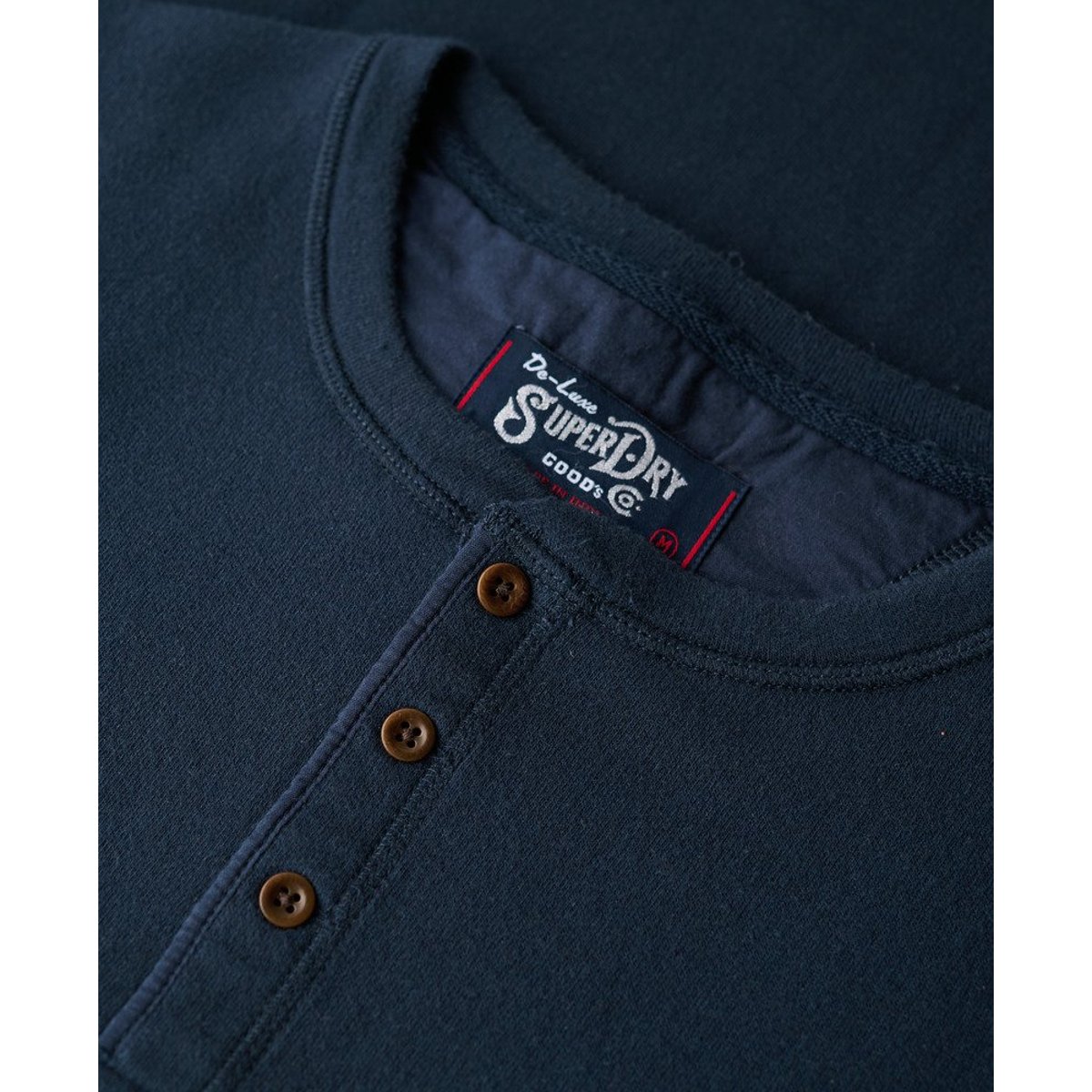 T-shirt Henley The Merchant Store bleu marine éclipse, SUPERDRY