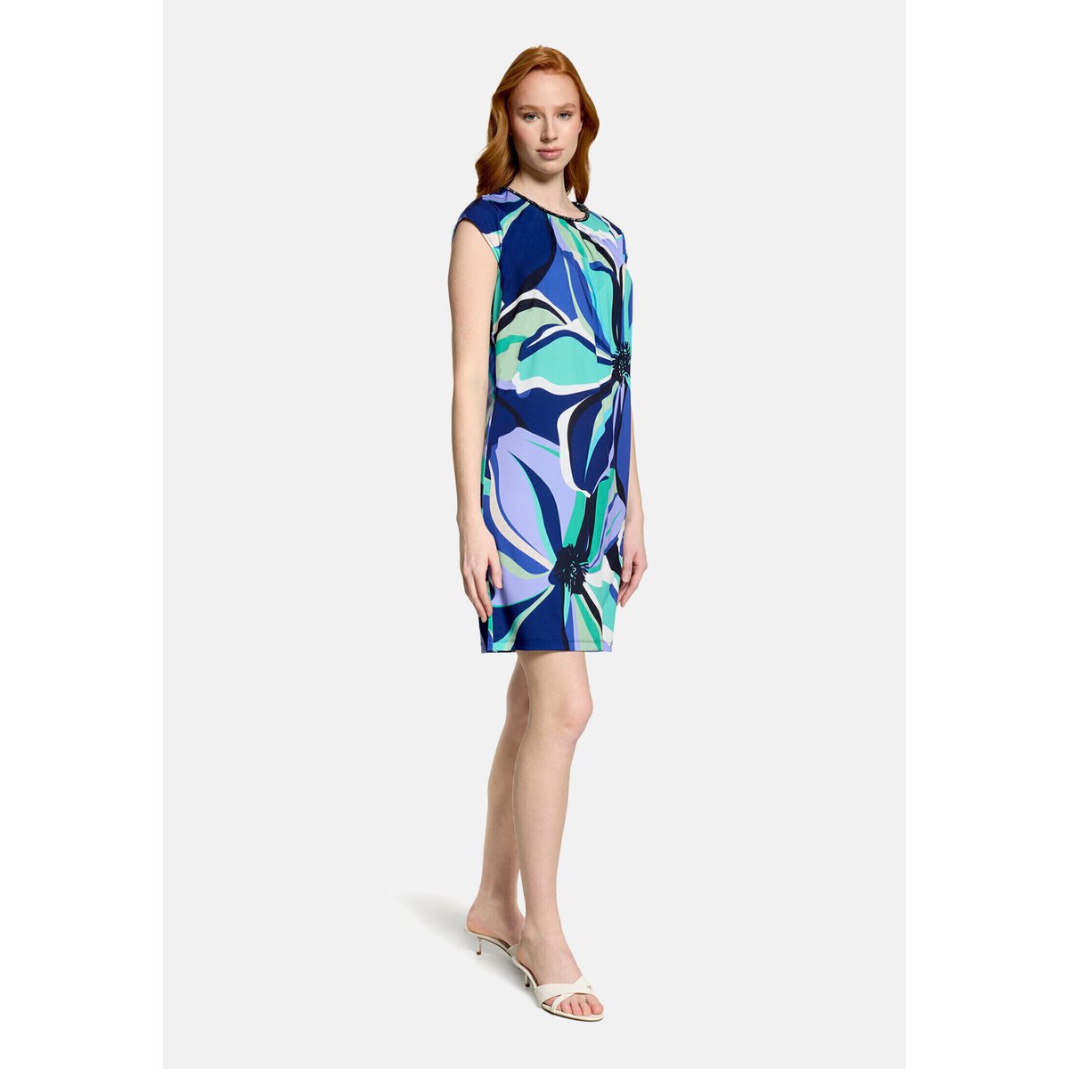 Robe en jersey manches courtes bleu/vert, BETTY BARCLAY