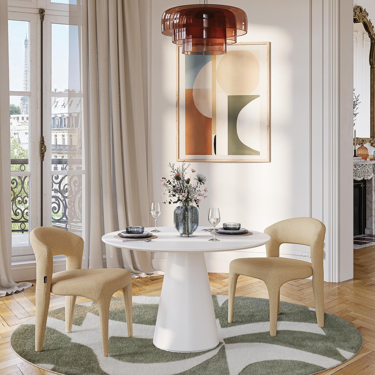 Table à manger SIBARI blanc, HABITAT