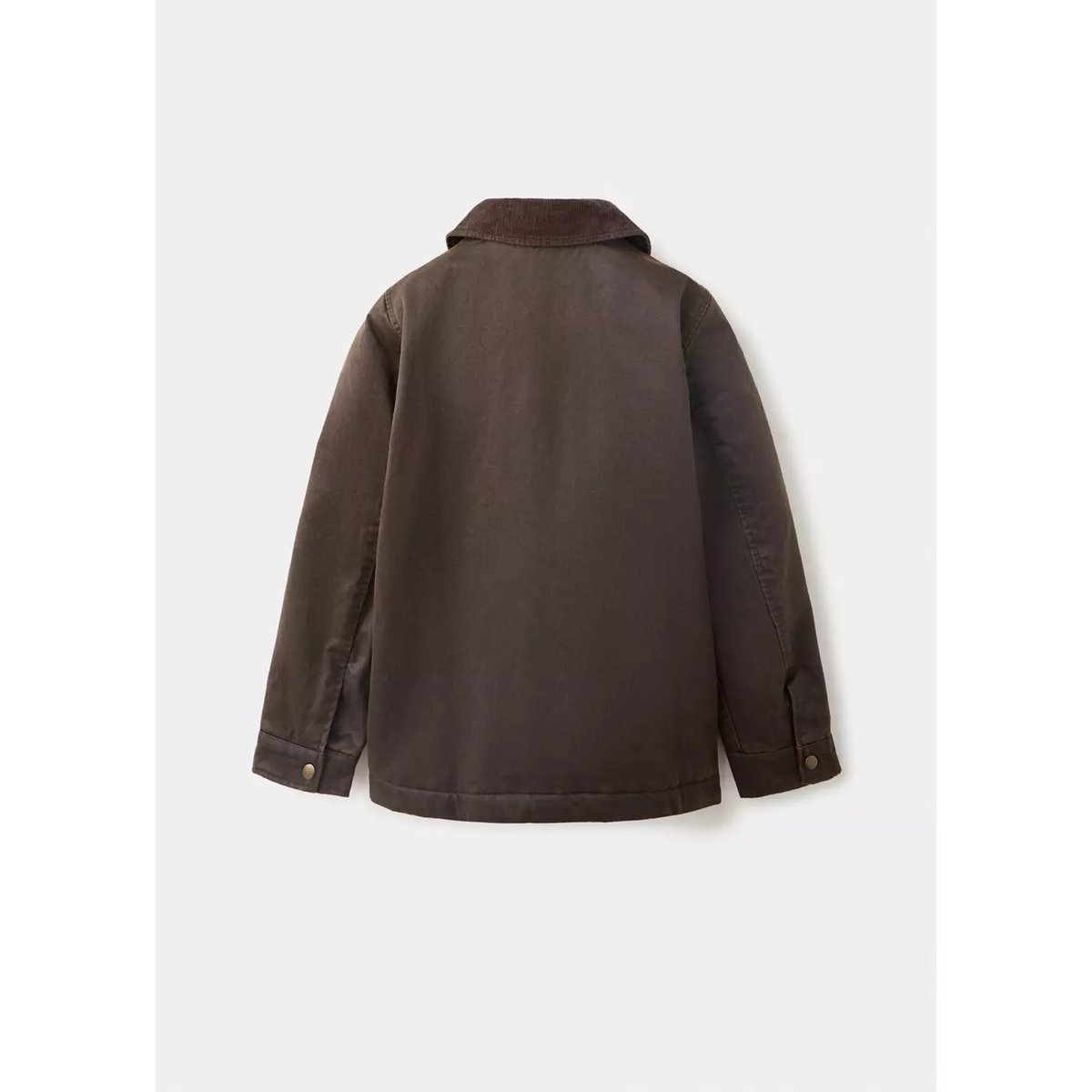 Manteau en sergé à col en velours côtelé marron, MANGO KIDS