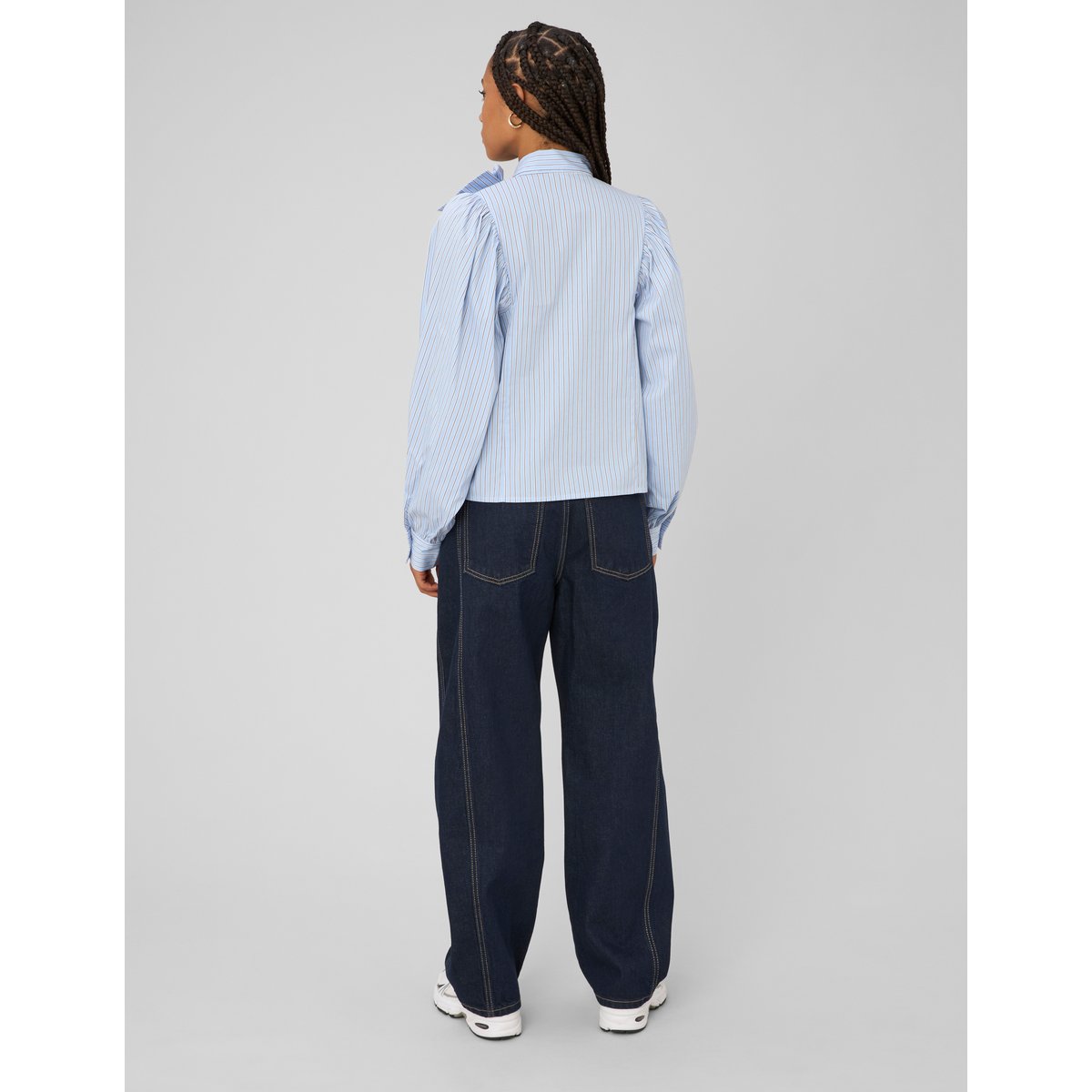 Blouse rayée à Noeud bleu clair, BZB