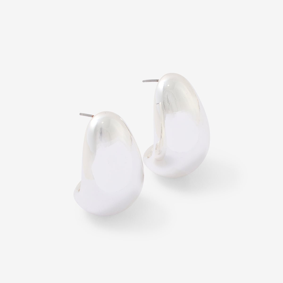 Boucles d'oreilles galet argenté argenté, BALABOOSTE