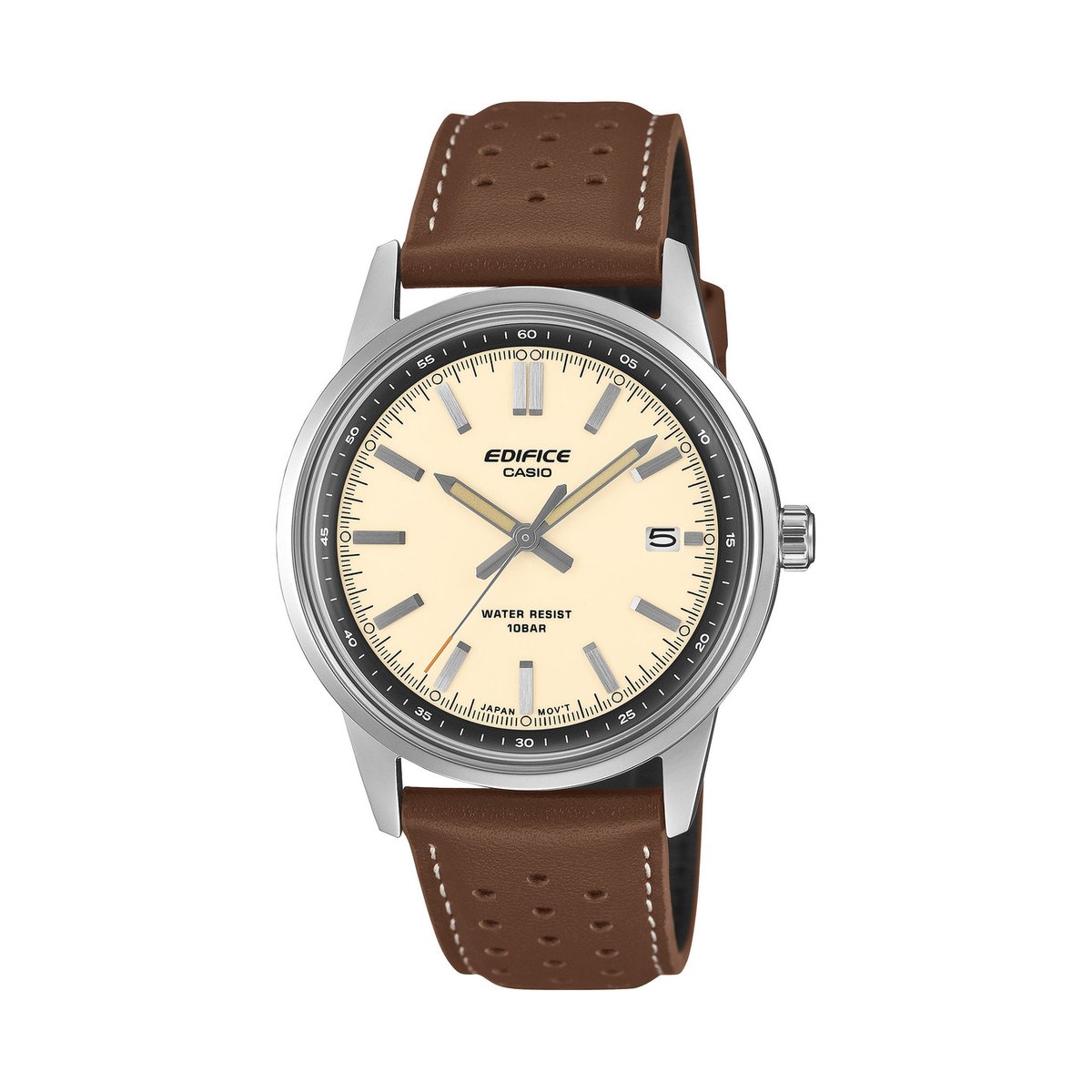 Montre Analogique  EDIFICE argenté beige marron, CASIO
