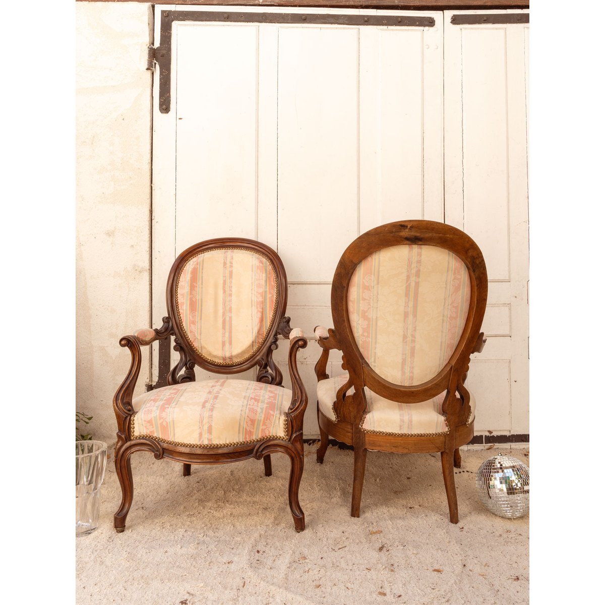 Paire de fauteuils Napoléon III en bois Ernest N°1487 - Bon état bois foncé, DEBONGOUT