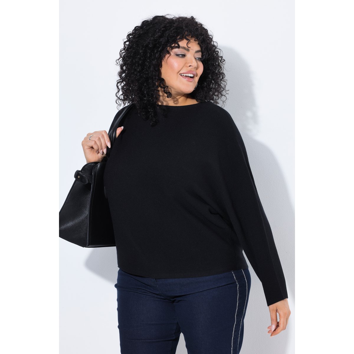 Pull maille horizontale noir, ULLA POPKEN