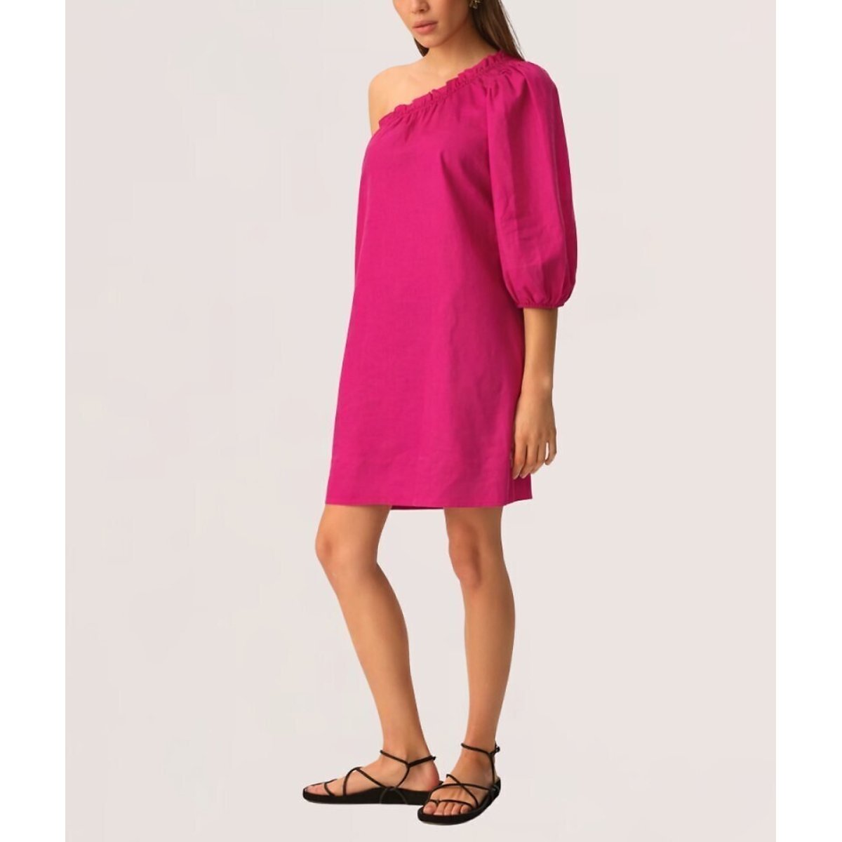 Robe asymétrique courte, ESTRELLA rose fuchsia, DES PETITS HAUTS