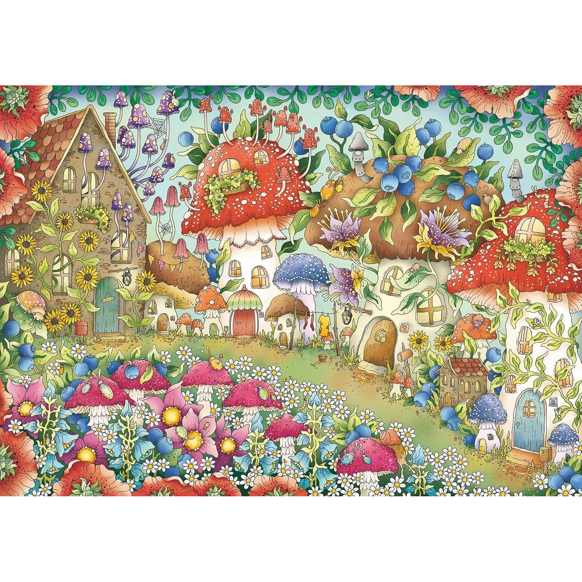 Maison Champignon dans la Prairie 1000 pièces multicolore, RAVENSBURGER
