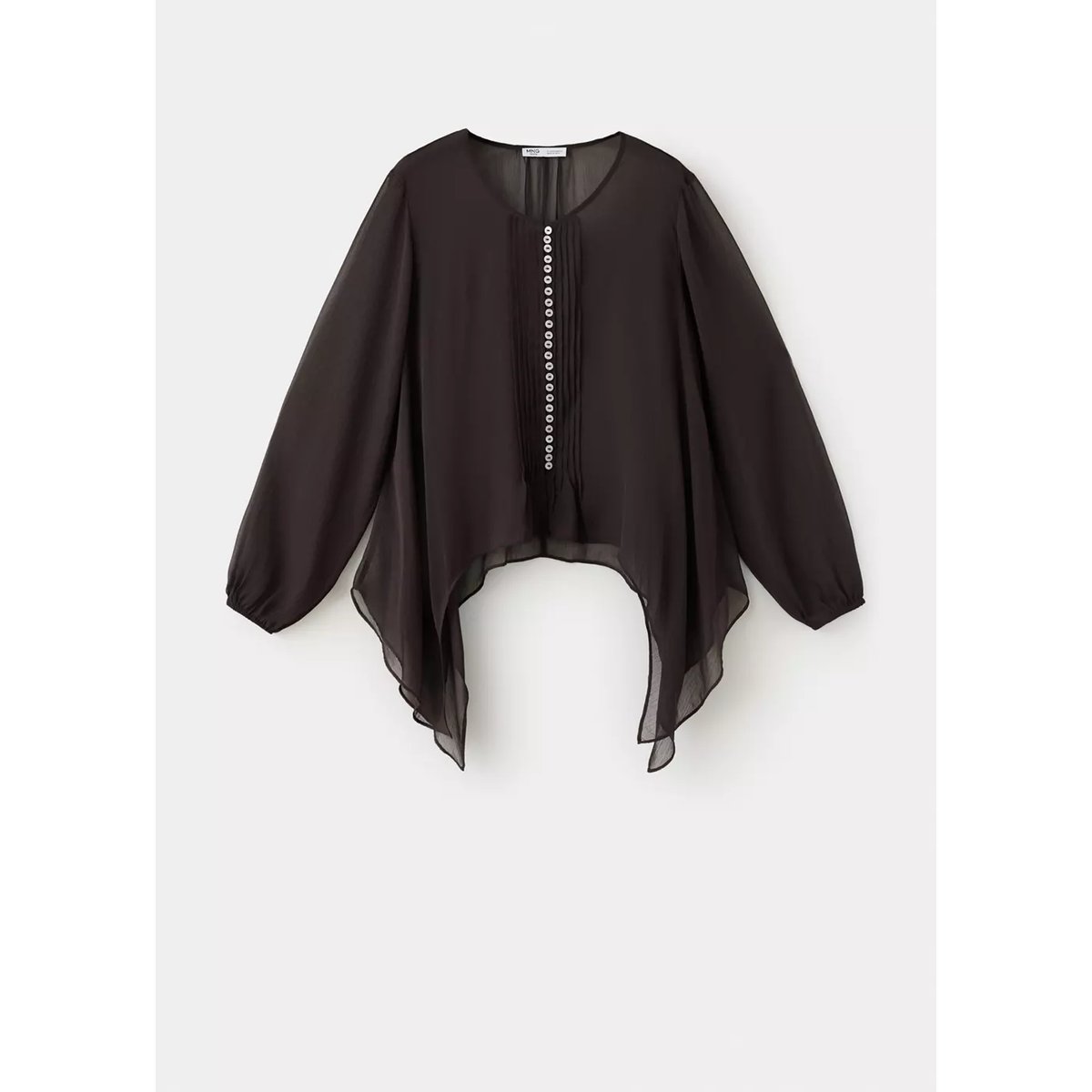 Chemise en mousseline asymétrique marron, MANGO TEEN