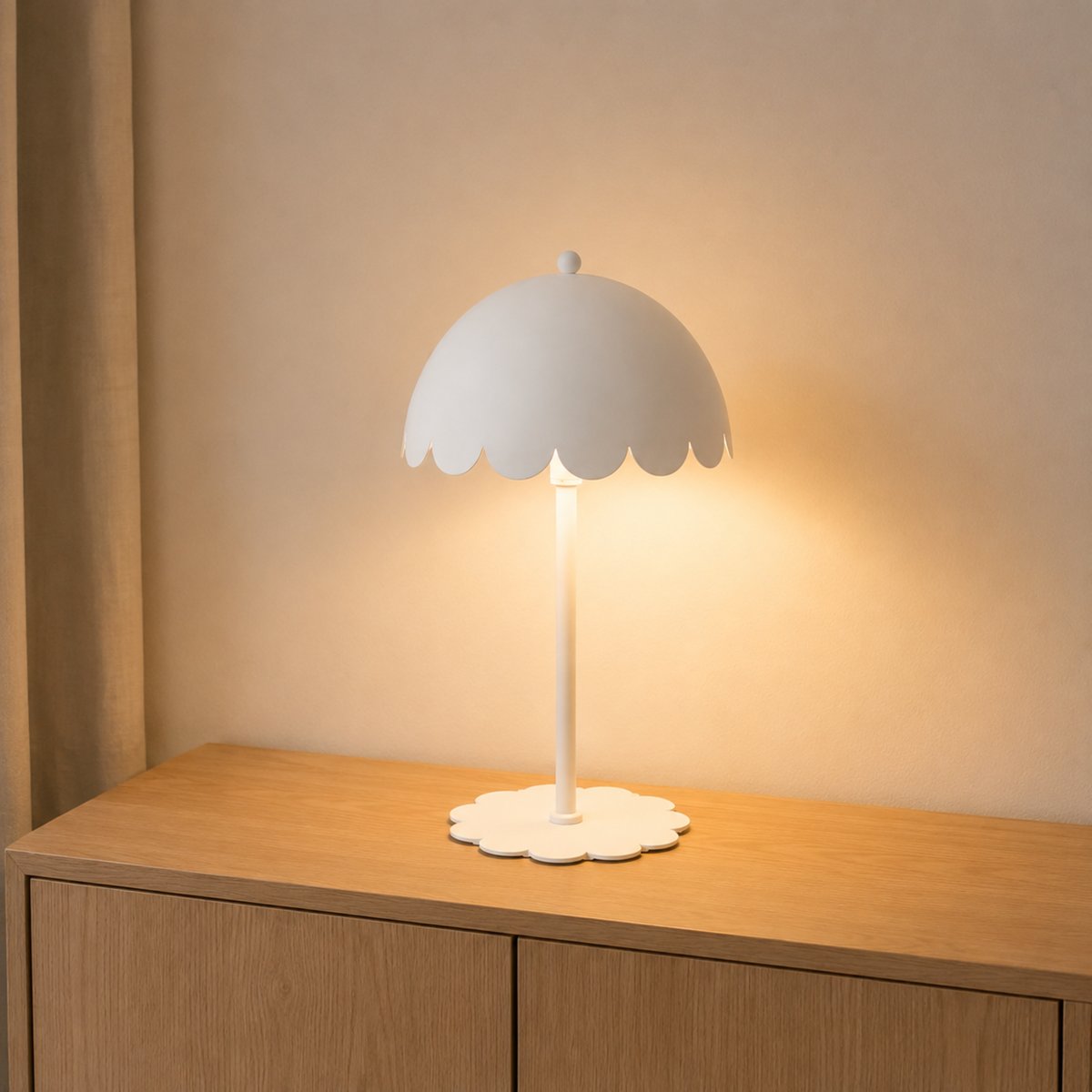 Lampe à poser en métal H43 cm - FLOW blanc, MAISON PAVANE