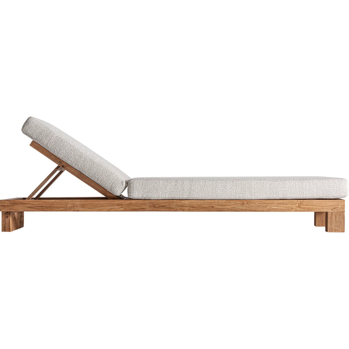 Bain de soleil en teck collection S.TESTA bois naturel et beige, RECOLLECTION