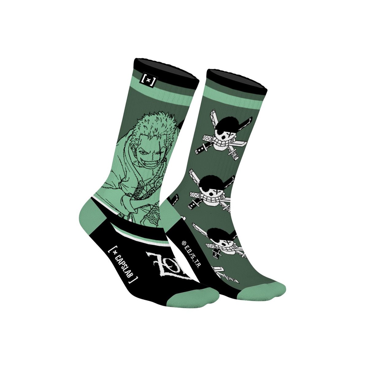Chaussette One Piece vert/noir/blanc, CAPSLAB