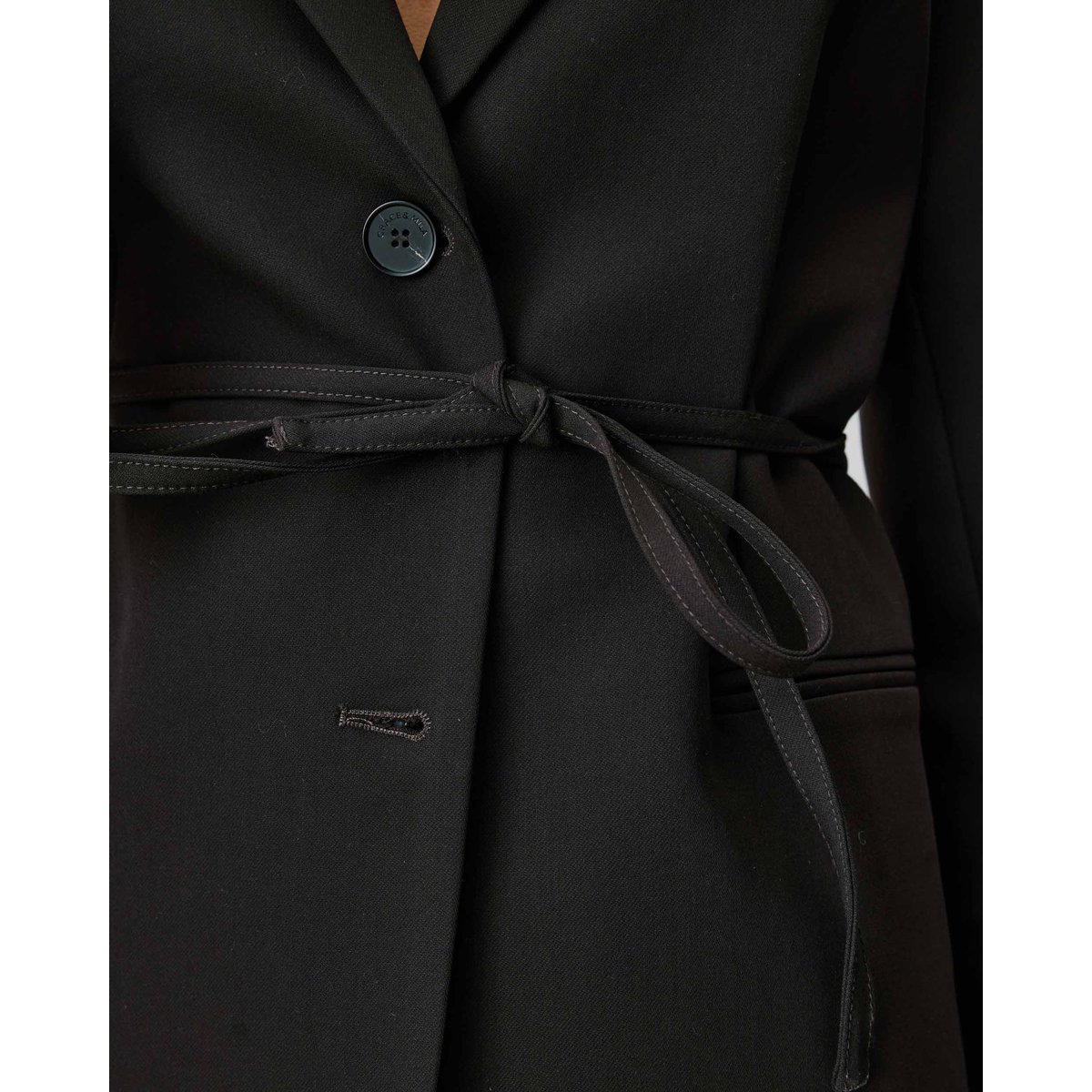 Blazer droit cintré à la taille chocolat Acario chocolat, GRACE AND MILA