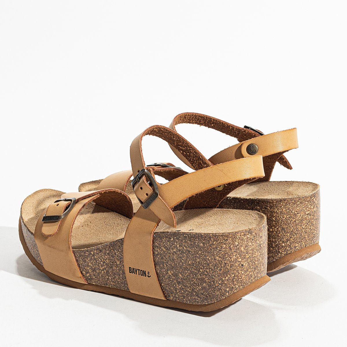 Sandales en cuir AVON camel, BAYTON