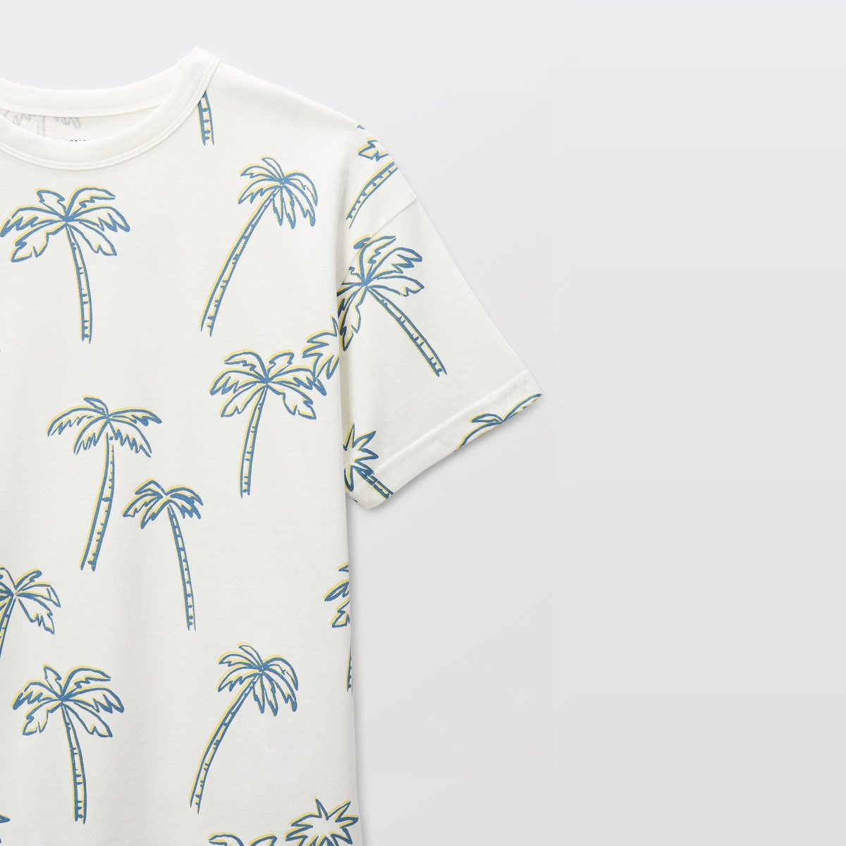 T-shirt manches courtes imprimé en coton BIO GOTS ecru, MONOPRIX