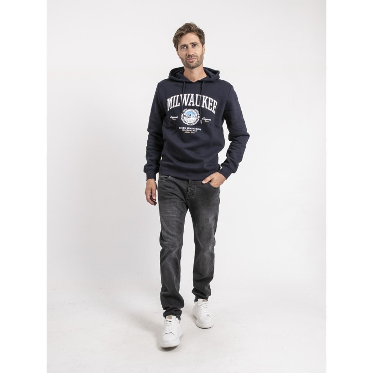 Sweat Capuche Woulao bleu marine, RITCHIE