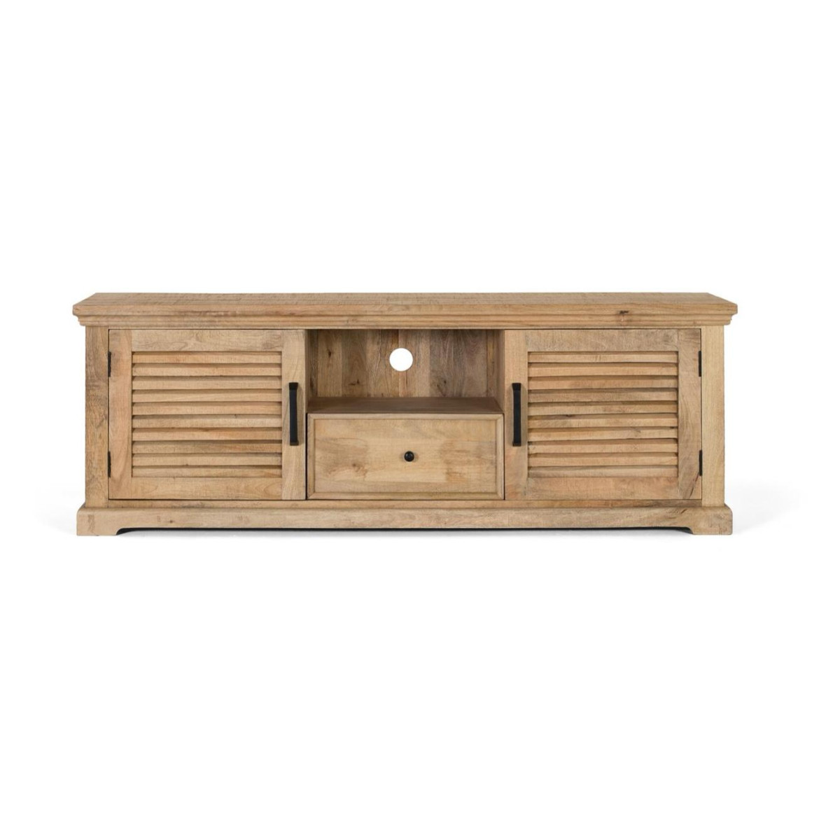 Meuble TV 1 Tiroir 2 portes Bois Marron - marron, DECORATION D’AUTREFOIS