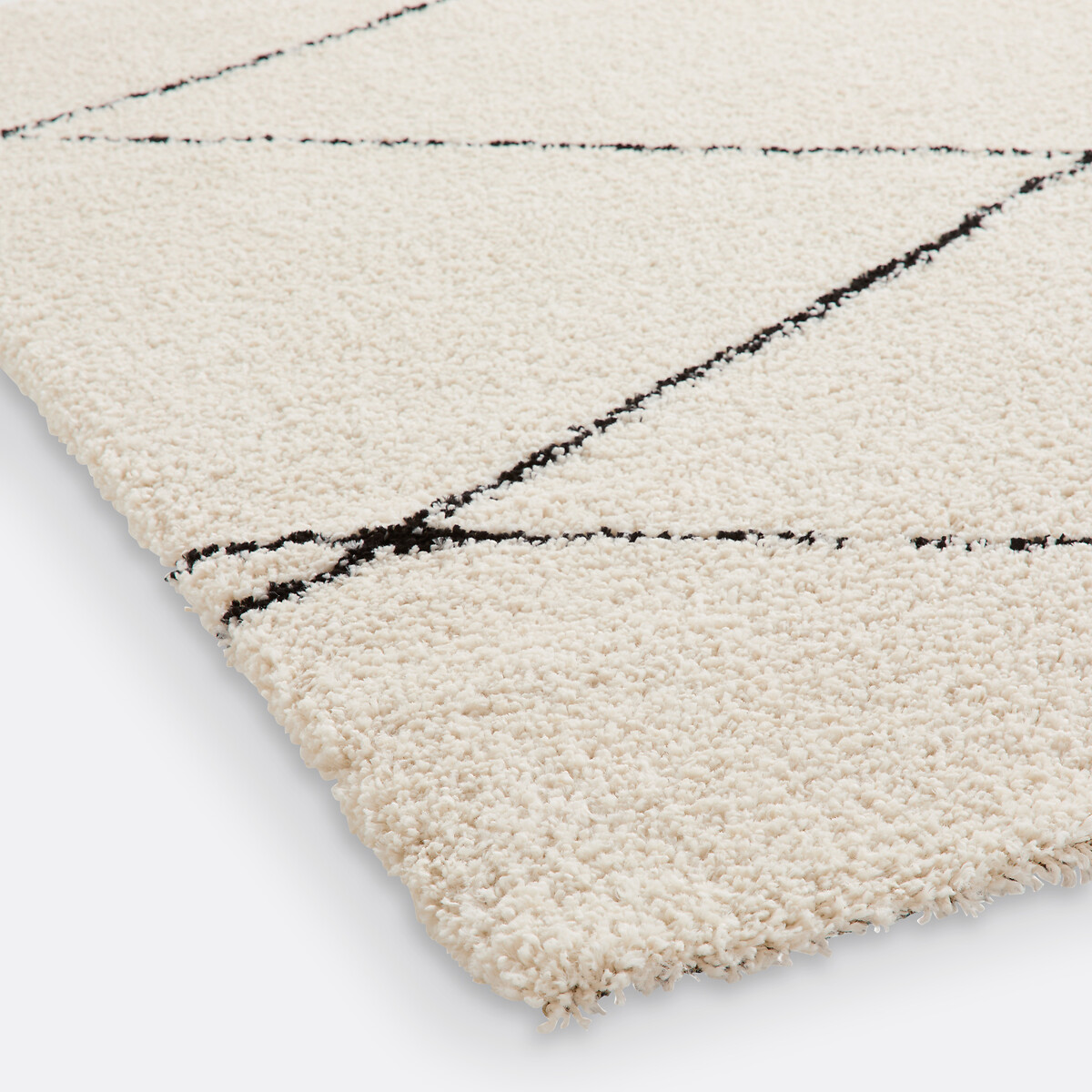 Tapis style berbère forme carrée, Fatouh ecru/noir, LA REDOUTE INTERIEURS