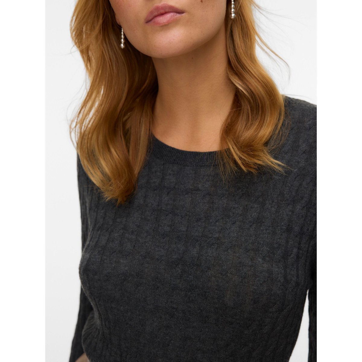 Pull En Maille dark grey melange, VERO MODA