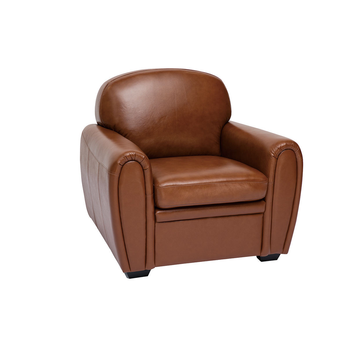 Fauteuil vintage cuir marron CLUB marron, MILIBOO