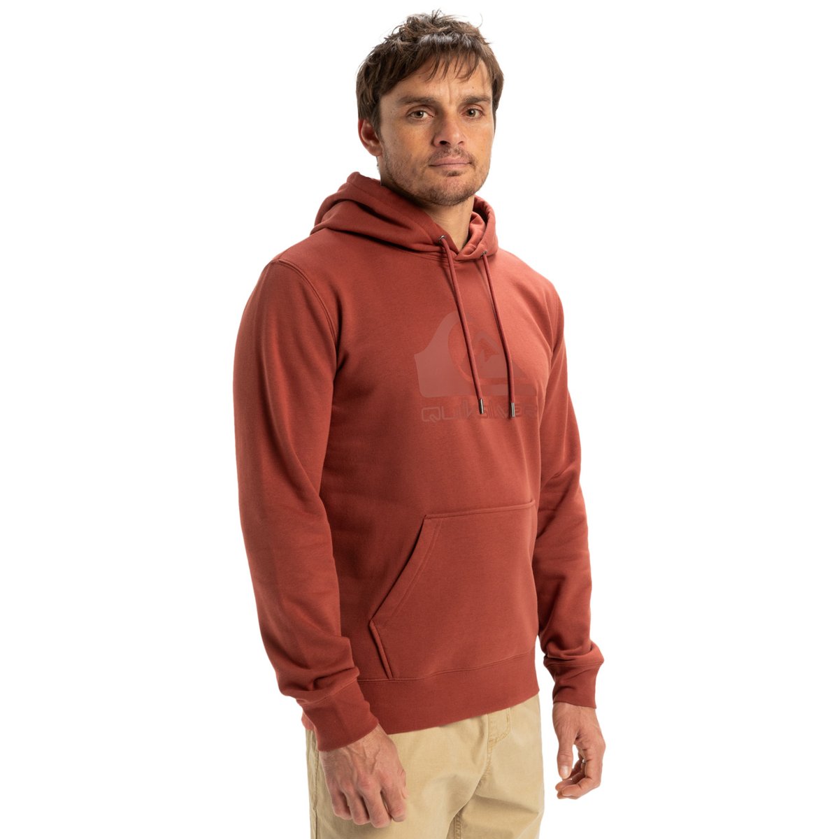 Sweat à capuche logo marron henna, QUIKSILVER