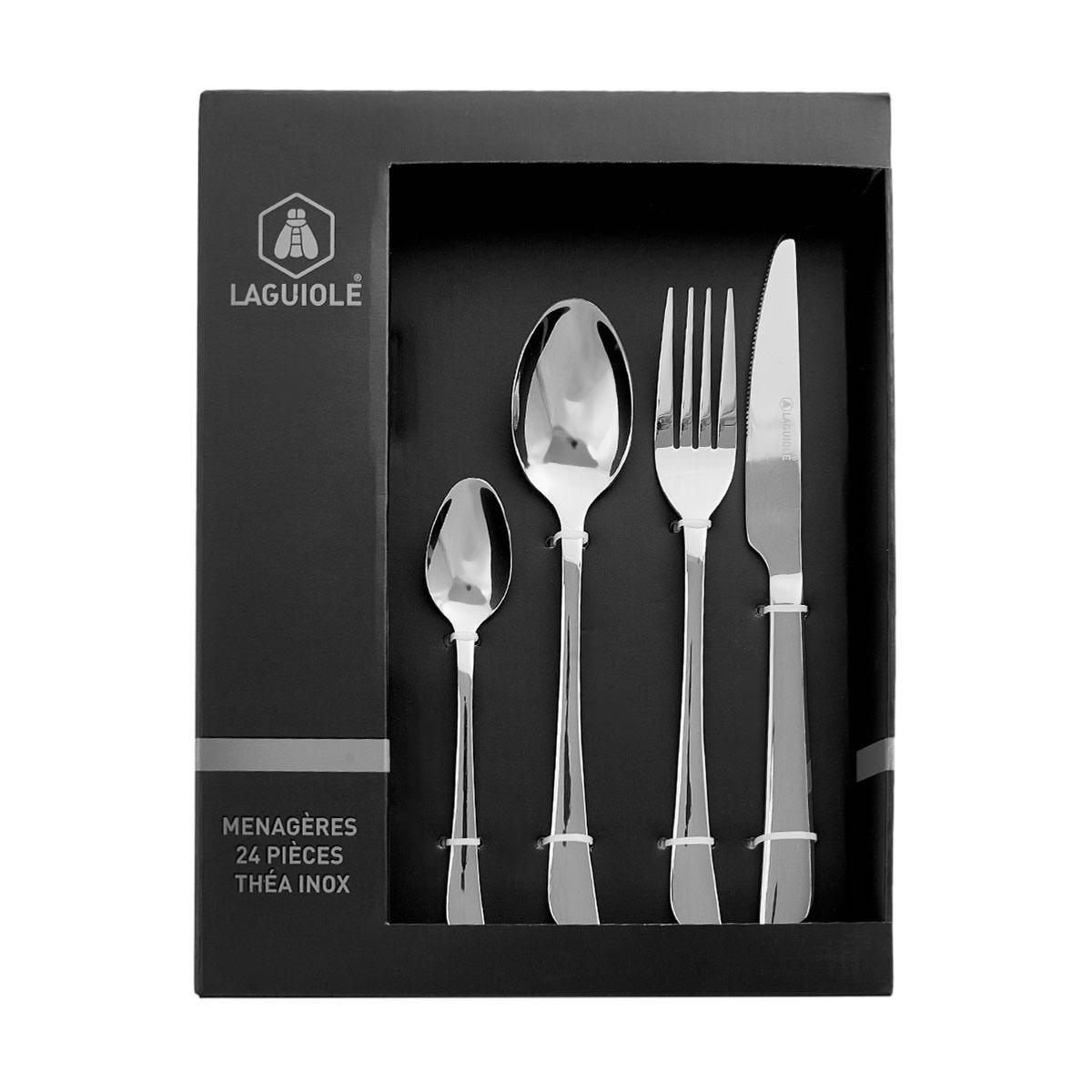 Ménagère 24 pièces - "Théa inox" argent, LAGUIOLE CUISSON