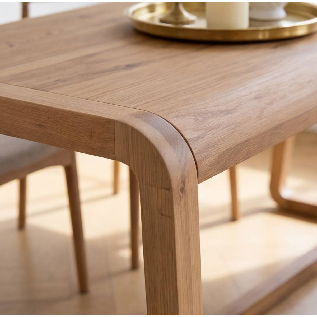 Table à manger en bois d'acacia KALANI bois clair, MADE IN MEUBLES 
