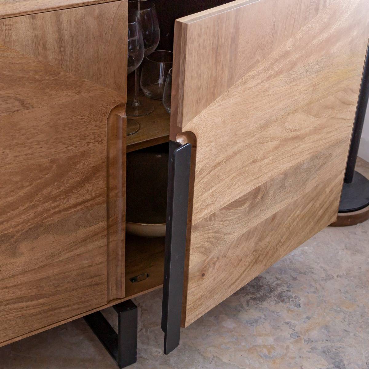 Buffet en bois de manguier EGLANTINE bois clair, MADE IN MEUBLES