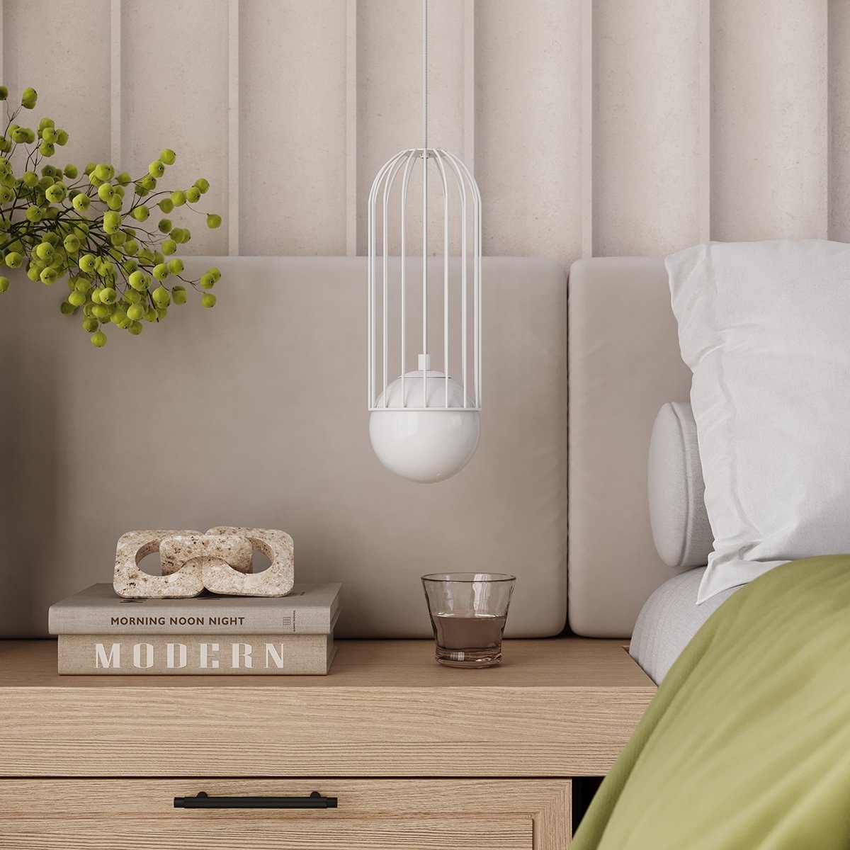 Suspension Acier Blanc G9 1 Brina blanc, EDEN