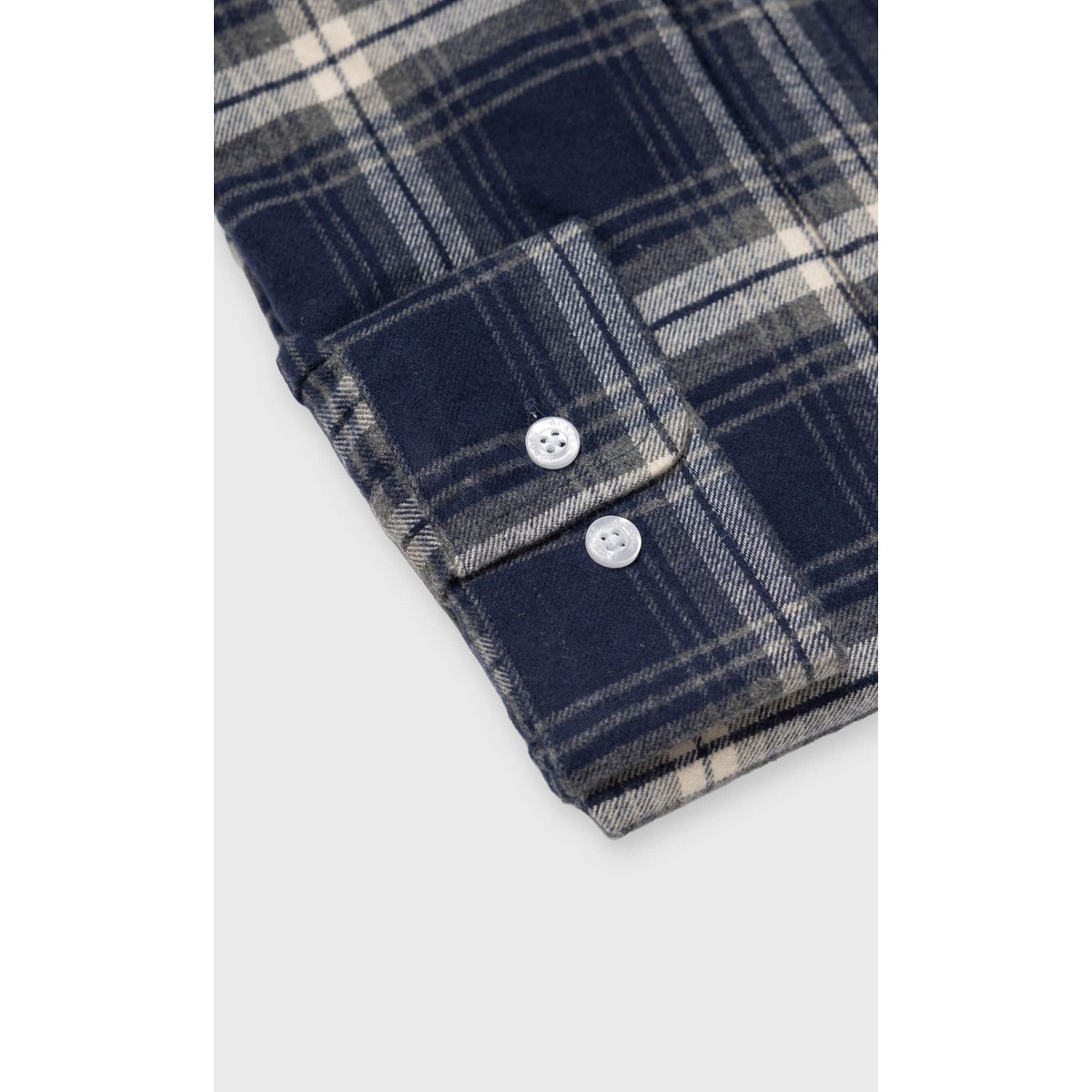 Chemise Confort fit à carreaux dégradés en flanelle e bleu marine, ACROSS