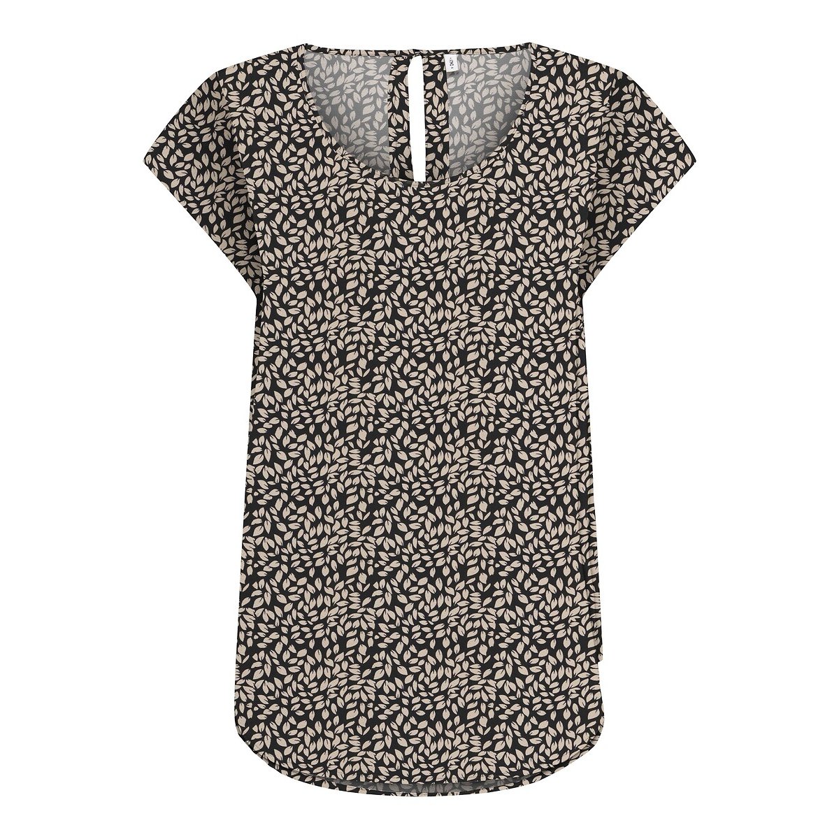 Blouse imprimée, manches courtes imprimé noir/beige, ONLY