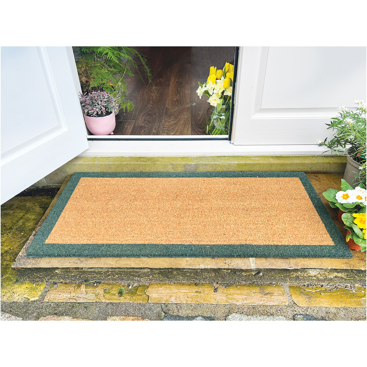 Green Border Runner 55x125cm green/natural, MY MAT