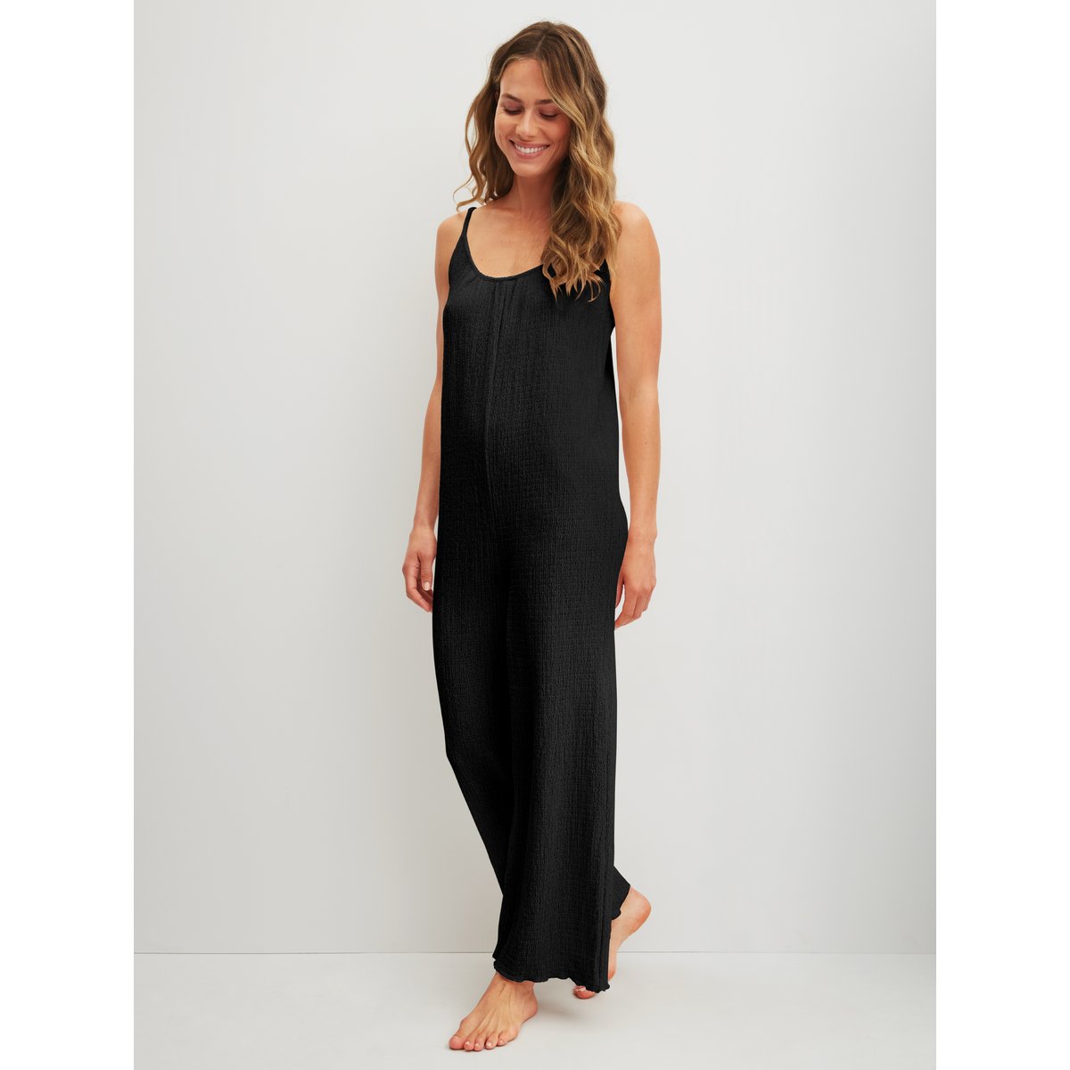Combinaison à bretelles Coton FAVOURITES LAYERING noir, CALIDA