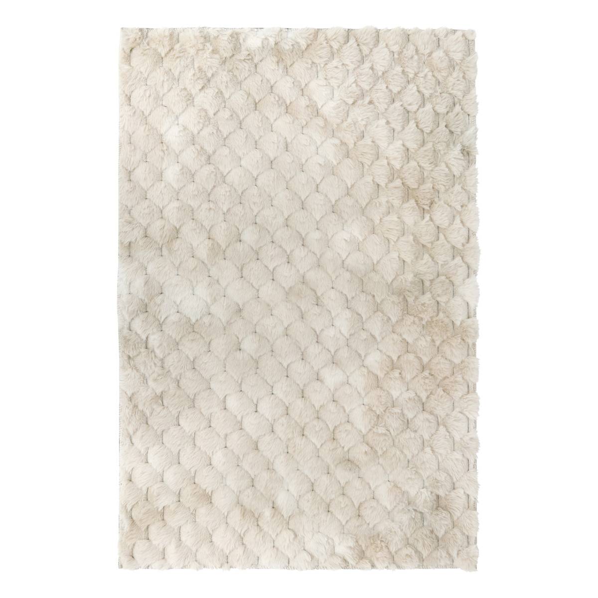 Tapis imitation fourrure ADRIEL beige, ATMOSPHERA