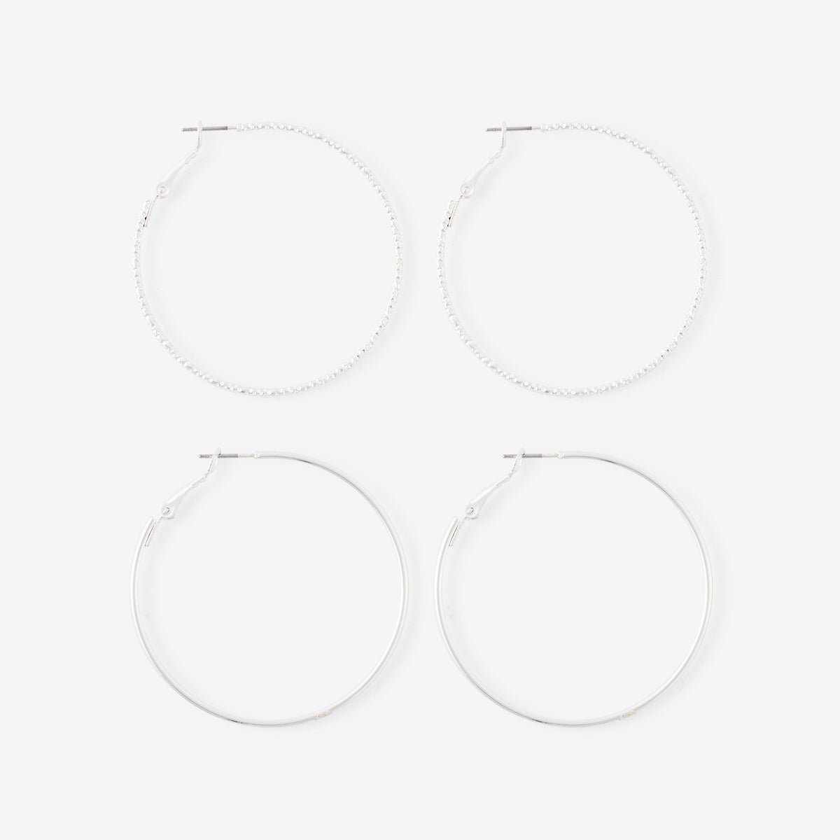 Set de 2 créoles argentées 50mm argenté, BALABOOSTE