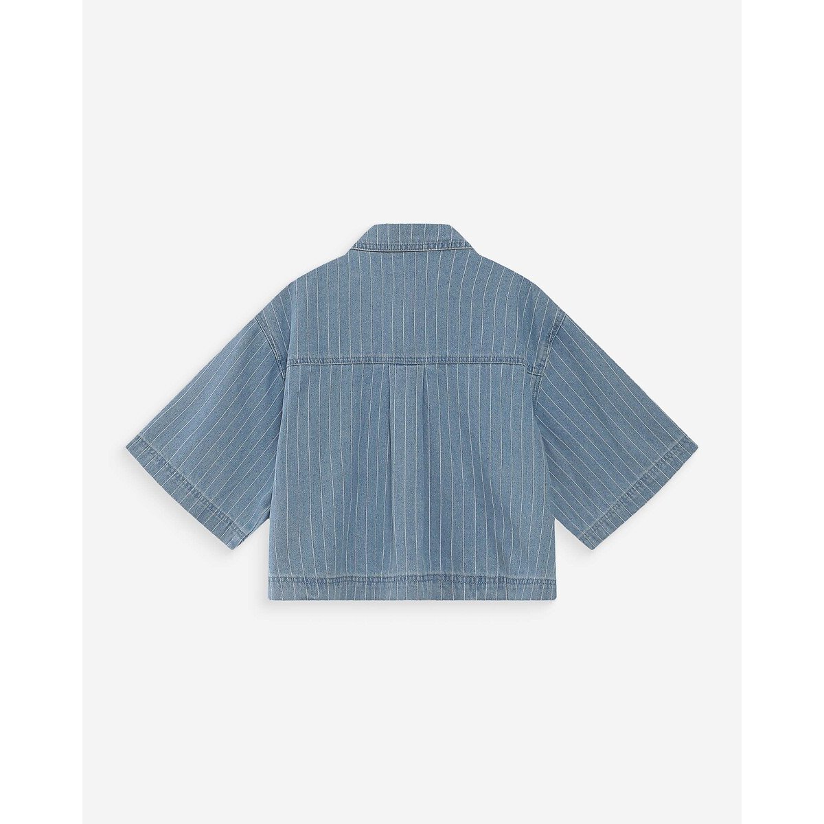 Chemise rayée en denim manches courtes VITA rayé bleu, GRACE & MILA