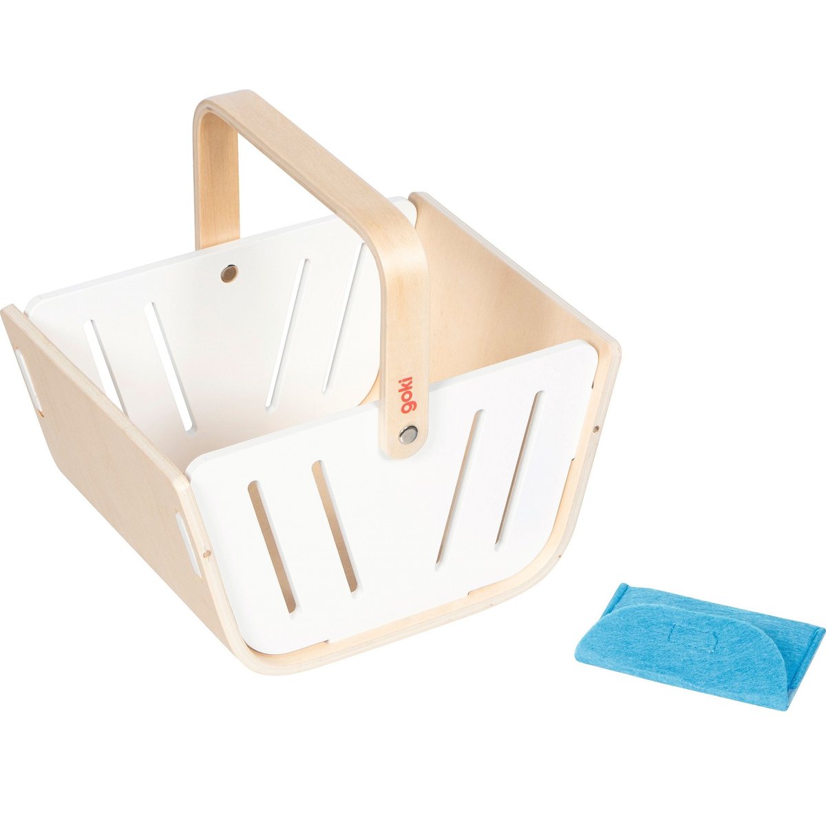 Panier de courses avec porte-monnaie blanc, GOKI