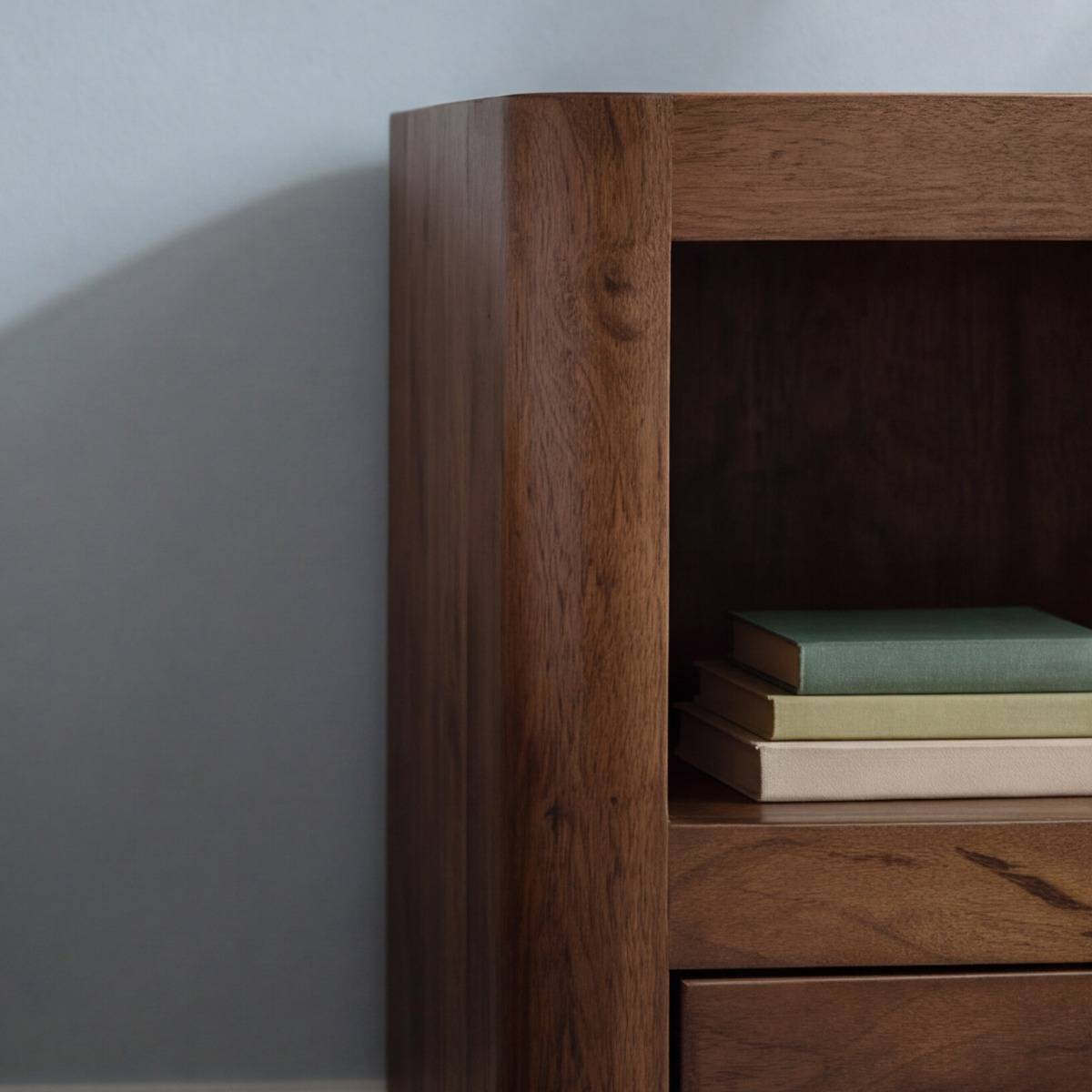 Table de chevet niche droite et gauche en bois de manguier MAORA bois foncé, MADE IN MEUBLES