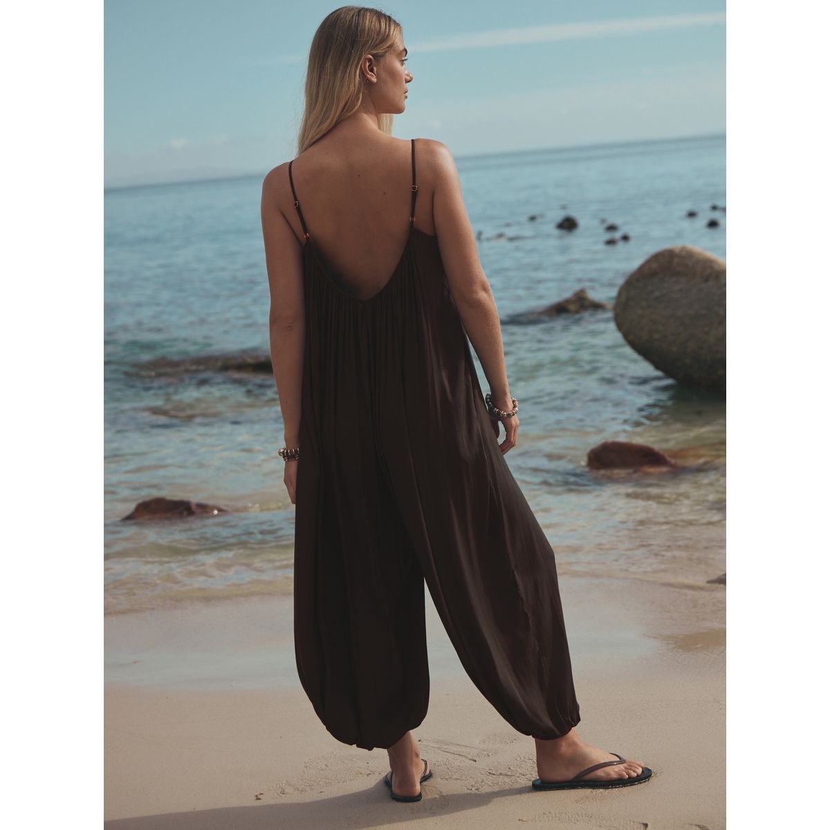Combi-pantalon à effet bouffant marron chocolat, NEXT