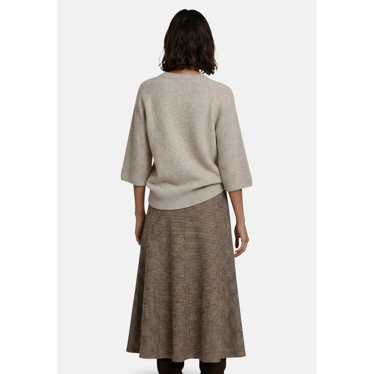 Pull-over en maille à manches chauve-souris light beige melange, ZERO