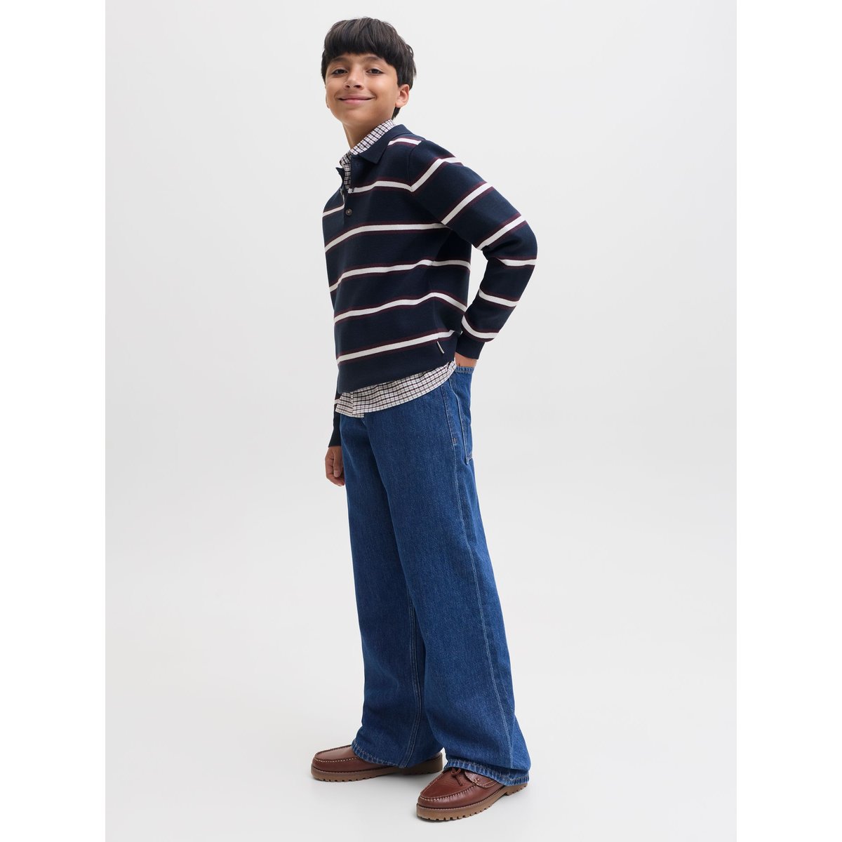 Jean À Coupe Wide blue denim 1, JACK & JONES JUNIOR