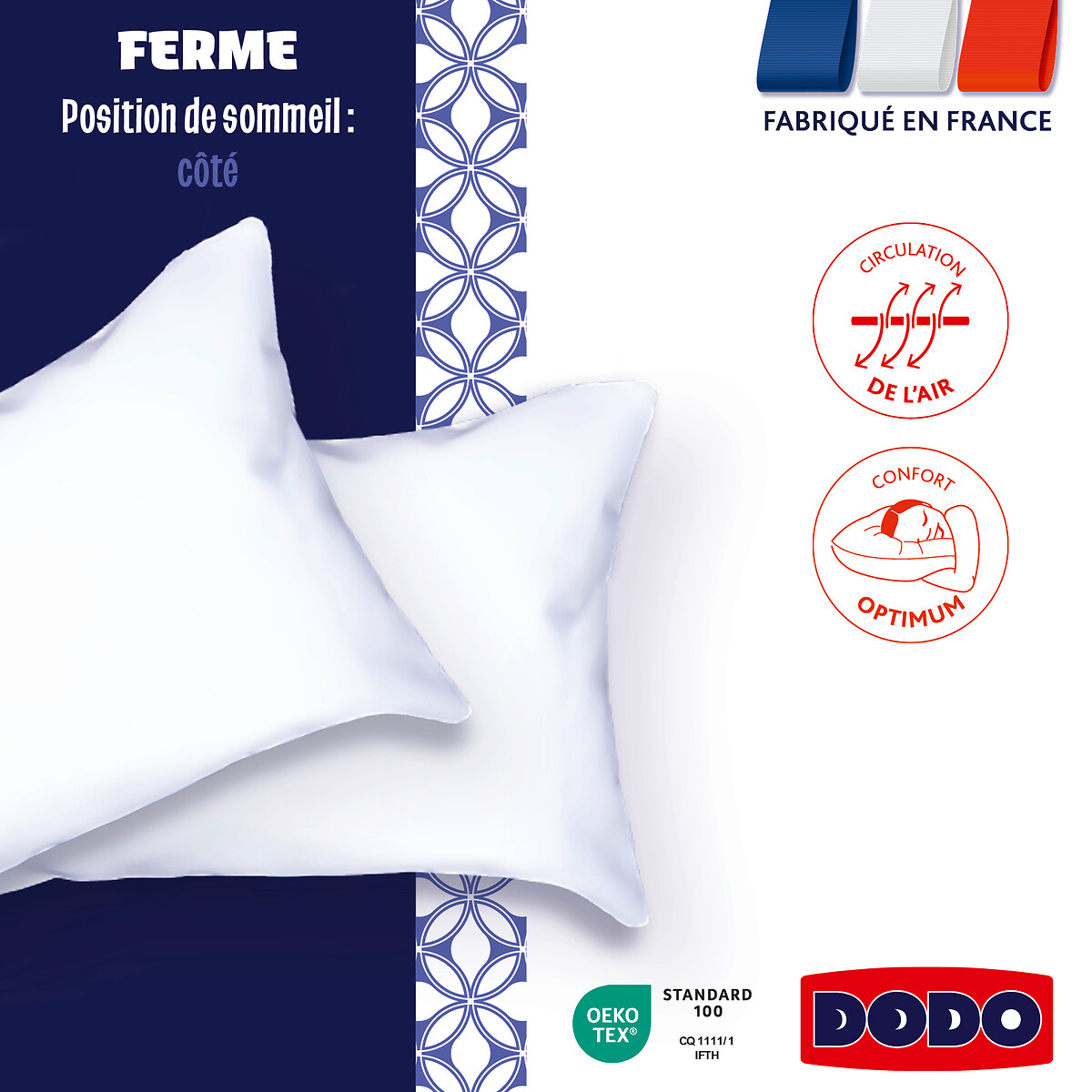 Oreiller FERME - Doux blanc, DODO