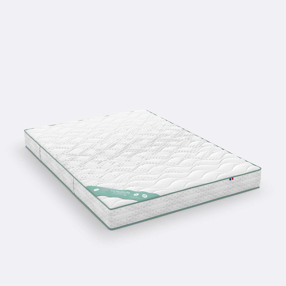 Ensemble matelas dos sensible, 672 ressorts, ferme, accueil moelleux et sommier blanc/vert de gris, LA REDOUTE INTERIEURS
