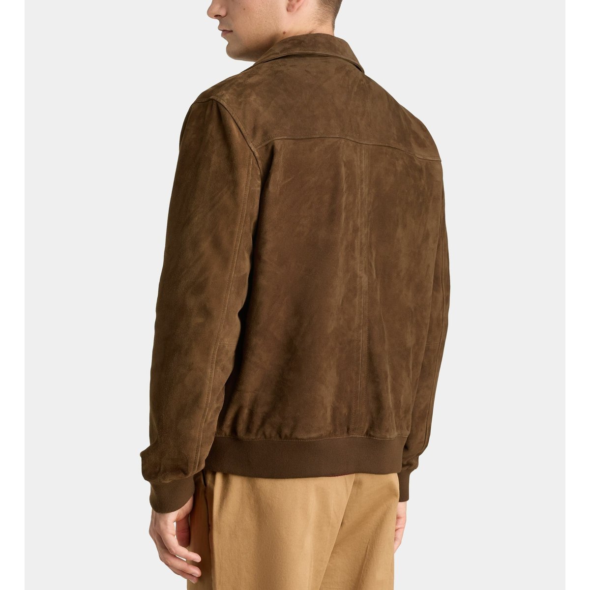 Blouson pagoat cuir suédé marron foncé, GALERIES LAFAYETTE