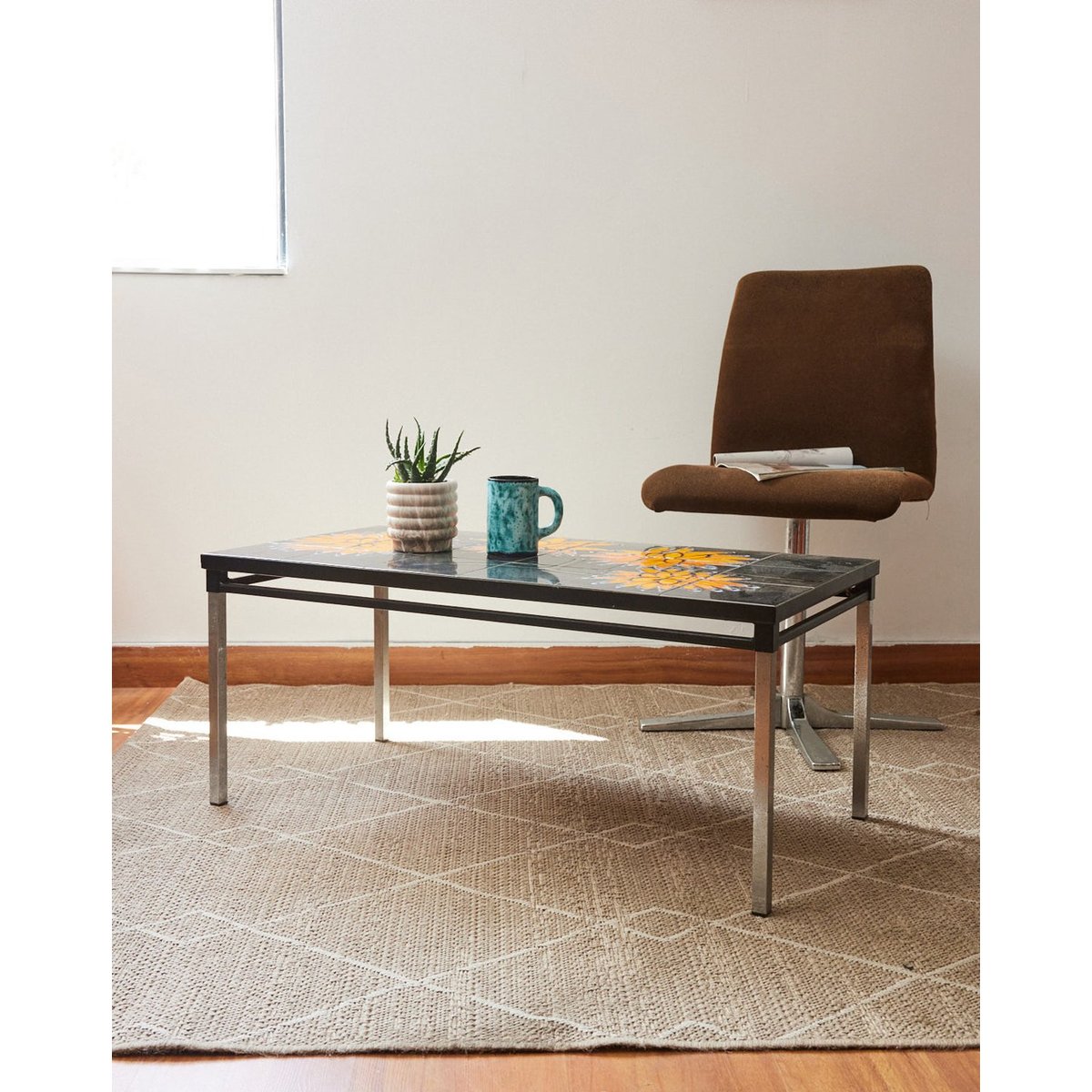 Table basse en céramique Donna N°1048 - Bon état noir, DEBONGOUT