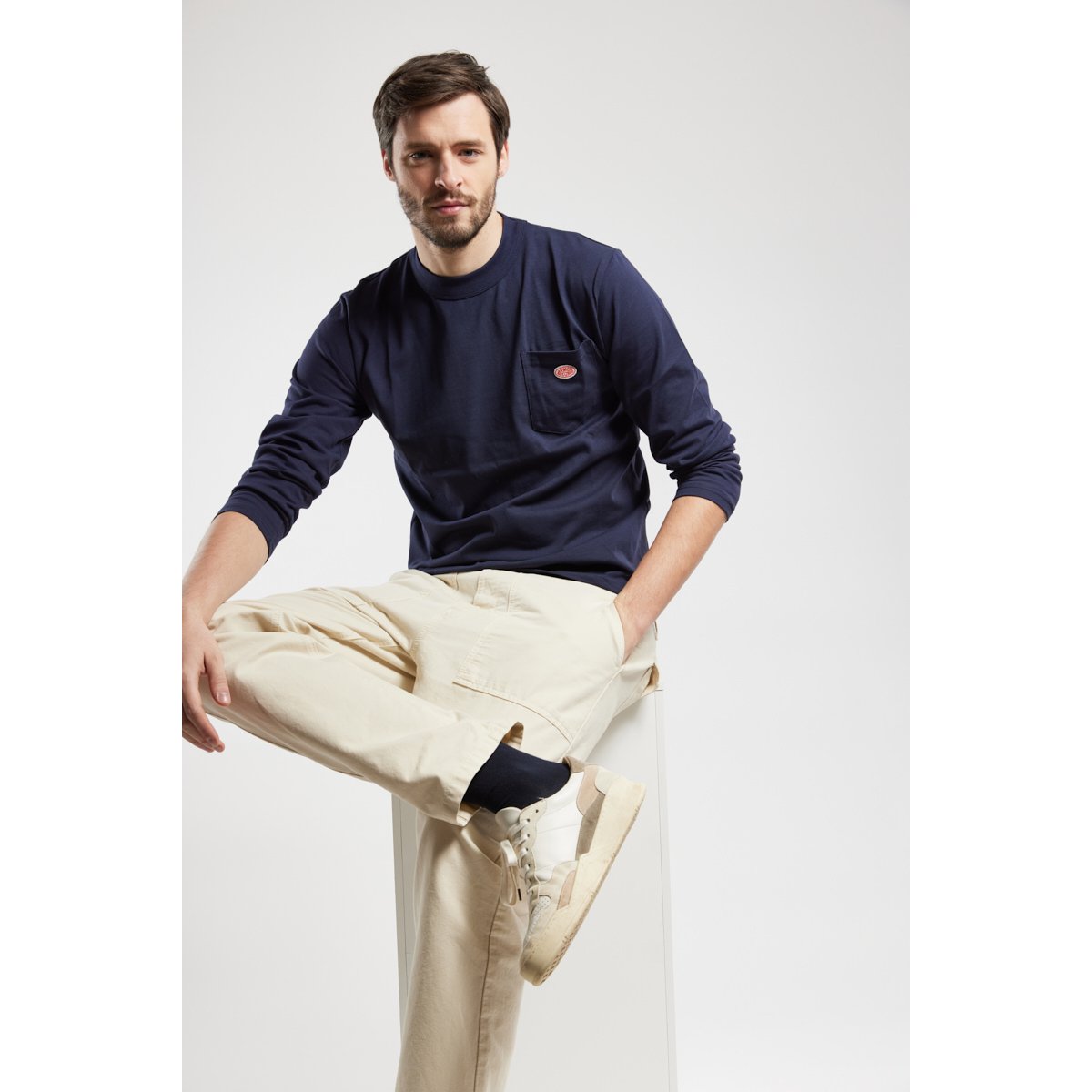 T-shirt manches longues en coton bio navire, ARMOR-LUX