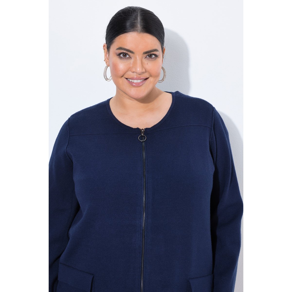 Cardigan mailles fines marine, ULLA POPKEN
