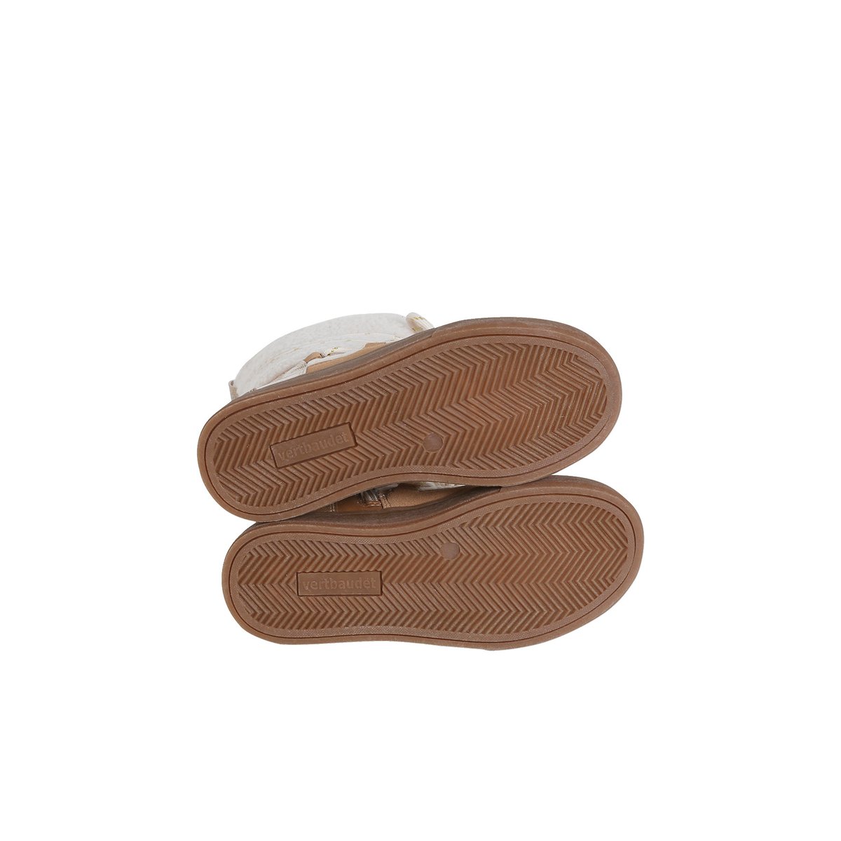Baskets enfant fourrées esprit boots lacées et zippées camel, VERTBAUDET
