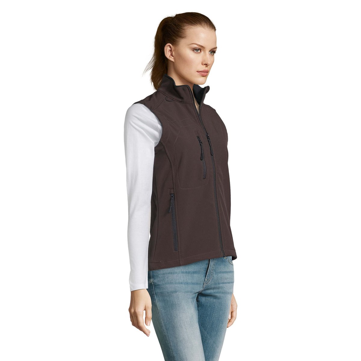 Veste softshell sans manches RALLYE chocolat, SOLS