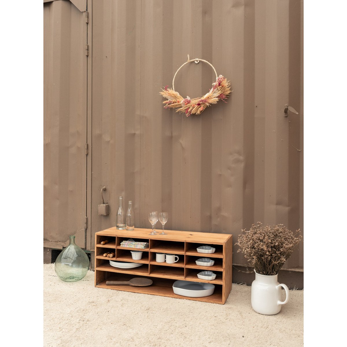 Petit meuble à casiers en bois Gaëlle N°1585 - Bon état bois clair, DEBONGOUT